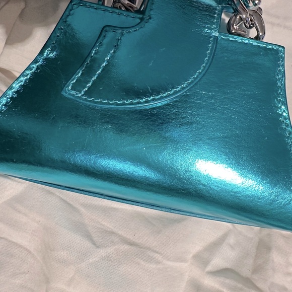 GCDS Transpallic Metallic Blue Mini Bag - Picture 11 of 14